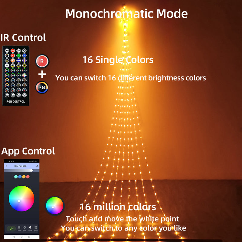 Christmas Waterfall Lights App Control Programmable Digital Pixel RGB LED Lights String